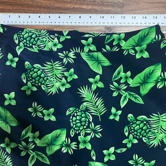 EP PRO Women Golf Skort Skirt 10 Blue Green Turtles Leafs Stretch Zipper Button - Picture 5 of 6